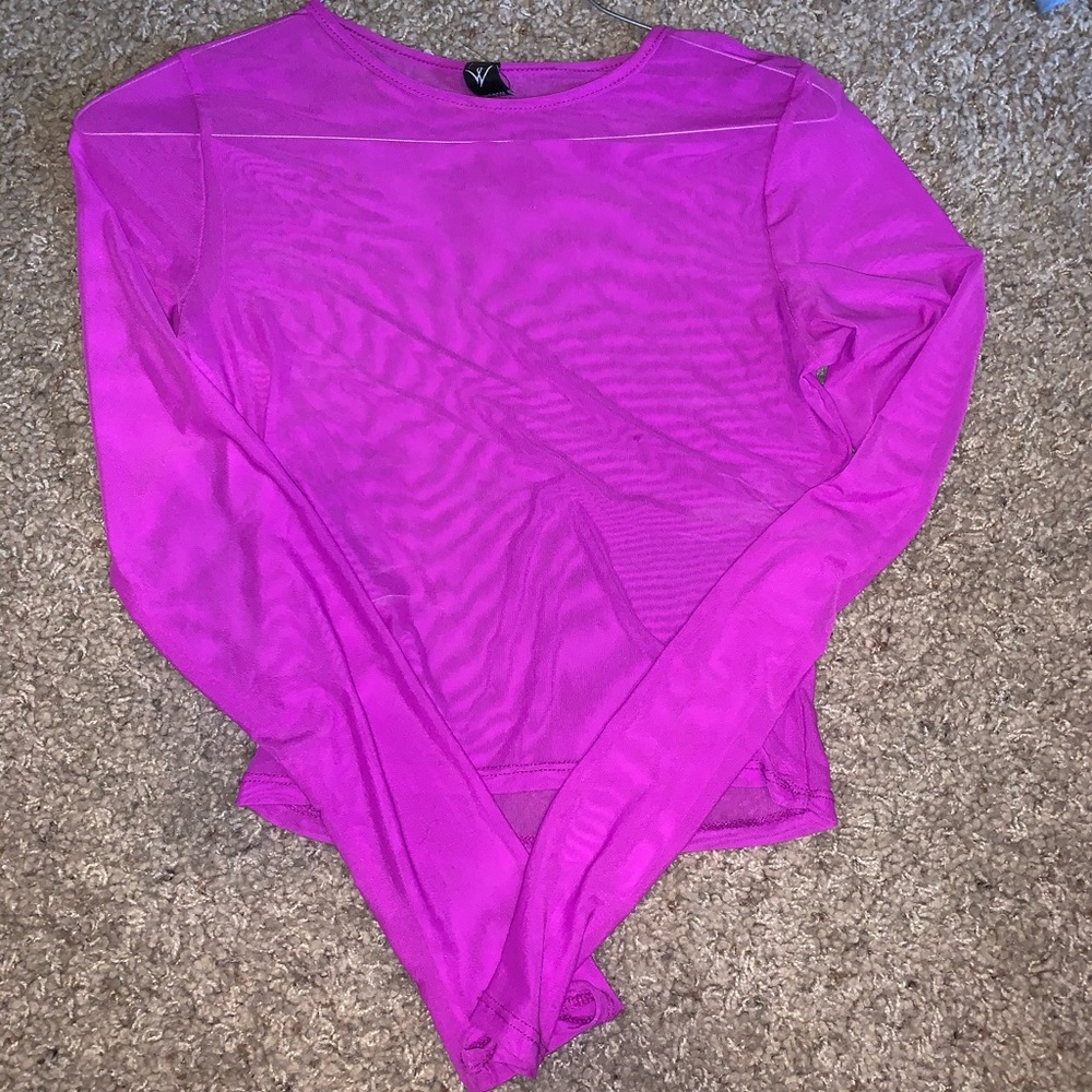 Mesh see through long sleeve